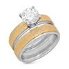 Image 1 : 18 KT Gold Plated Glitter Stackable Engagement Ring