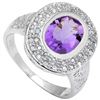 Image 1 : GENUINE 2.10 CTW AMETHYST AND 0.01 CTW DIAMOND PLATINUM