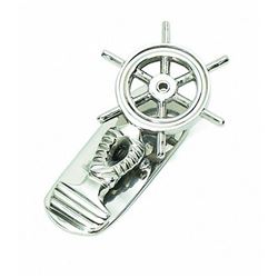 Nautical Chrome Ship Wheel Paper Clip 5"