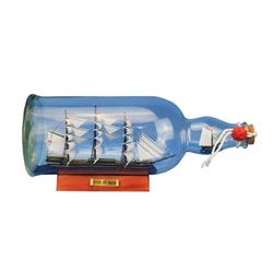 Hand Made Star of India Ship in a Glass Bottle 11"