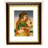 Image 1 : HAND MADE GEM STONE PANTING OF A INDIAN PRINCESS W/BIRD
