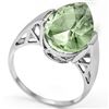 Image 1 : GENUINE 4.57 CTW GREEN AMETHYST PLATINUM PLATED .925 ST