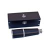 Image 2 : Admiral's Chrome Leather Nautical Telescope 27" w/ Blac
