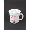 Image 1 : Covered Coffee Mug, Fruit Pattern, Coaster