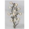 Image 2 : WHITE PEARL CZ BROOCH TREE BRANCH STYLE .925 STERLING S