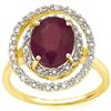 Image 1 : GENUINE 3.14 CTW RUBY AND 0.16 CTW DIAMOND 10K SOLID YE