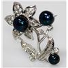 Image 2 : BLACK PEARL FLOWER CZ BROOCH