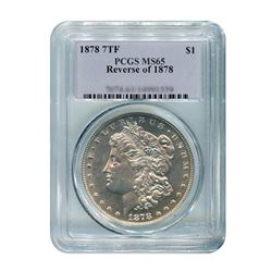 1878 Reverse $1 Morgan Silver Dollar 7 Tail Feather - PCGS MS65