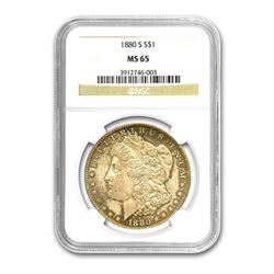 1880-S $1 Morgan Silver Dollar - NGC MS65