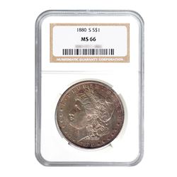 1880-S $1 Morgan Silver Dollar - NGC MS66