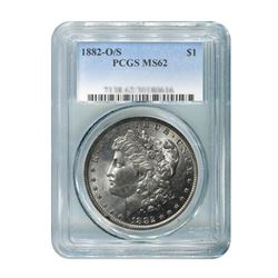1882-O Over S $1 Morgan Silver Dollar - PCGS MS62