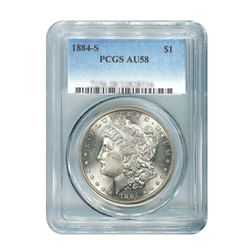 1884-S $1 Morgan Silver Dollar - PCGS AU58