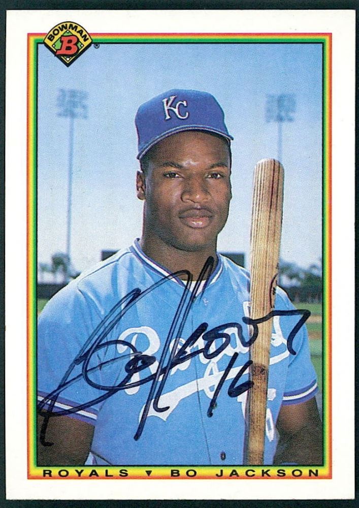 Bo Jackson Signed 1990 Bowman 378 Baseball Card (JSA COA)