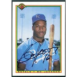 Bo Jackson Signed 1990 Bowman #378 Baseball Card (JSA COA)