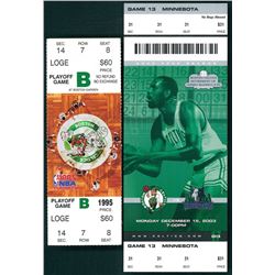 Lot of (2) Unused Boston Celtics Tickets with Last Game at the Boston Garden Ticket & Cedric Maxwell
