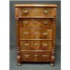 Image 1 : FURNITURE, BYRÅ, VALNÖT, 5 LÅDOR, FLANKERANDE HALVKOLONNER, 1800-TALETS ANDRA HÄLFT, H120, B79, D…