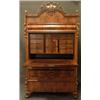 Image 1 : FURNITURE, CHIFFONJÉ, MAHOGNY, 3 LÅDOR UNDER KLAFF, SKURNA STAVKOLONNER, UPPSVÄNGDT ÖVERSTYCKE, I…