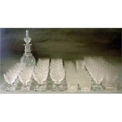 GLASS 1, GLASSERVIS, 47 DELAR "KENT" KOSTA, KARAFF MED PROPP, 8 RÖDVINS-, 12 SELTER-, 10 SHERRY-,…