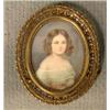MISCELLANEOUS 2, MINIATYRMÅLNING, FLICKPORTRÄTT, SIGN. MEUHIER, GENOMBRUTEN MÄSSINGSRAM, C. 1870,…