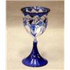 Image 1 : GLASS 2, POKALGLAS, INSVÄNGD STAM, KLOCKFORMAD KUPA, BLÅ DEKOR AV BLÅKLOCKOR, GRAAL, SIGN. EVA EN…