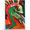 PAINTINGS & SCULPTURES, BENGT LINDSTRÖM 1925-, FÄRGLITOGRAFI, "ANSIKTE" 75X55, SIGN. 57/100 (ORAM…