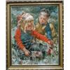 Image 1 : PAINTINGS & SCULPTURES, CHARLES ROKA 1912-, OLJEMÅLNING, POJKE OCH FLICKA I GRÖNGRÄSET, 80X65, SI…