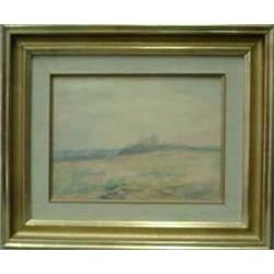 PAINTINGS & SCULPTURES, DAVID WALLIN  1876-1957, OLJEMÅLNING, VÅRLANDSKAP ÖSTRA STENBY, 25X34…