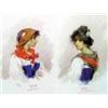 PAINTINGS & SCULPTURES, FIORI, ITALIENSK, 1 PAR AKVARELLER, ITALIENSKA SKÖNHETER, C. 1900, 23X15,…