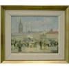 PAINTINGS & SCULPTURES, GUSTAF FOGELBERG 1901-1971, OLJEMÅLNING, "GRYNING PÅ VESTRA TORGET" 32X40…