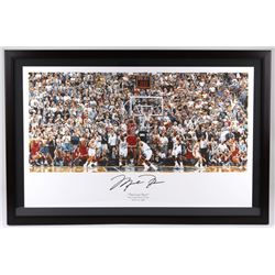 Michael Jordan Signed Bulls 27x41 Custom Framed  The Last Shot  Display (UDA COA)