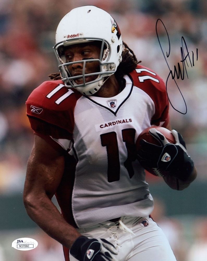 Larry Fitzgerald Signed Cardinals 8x10 Photo (JSA COA)