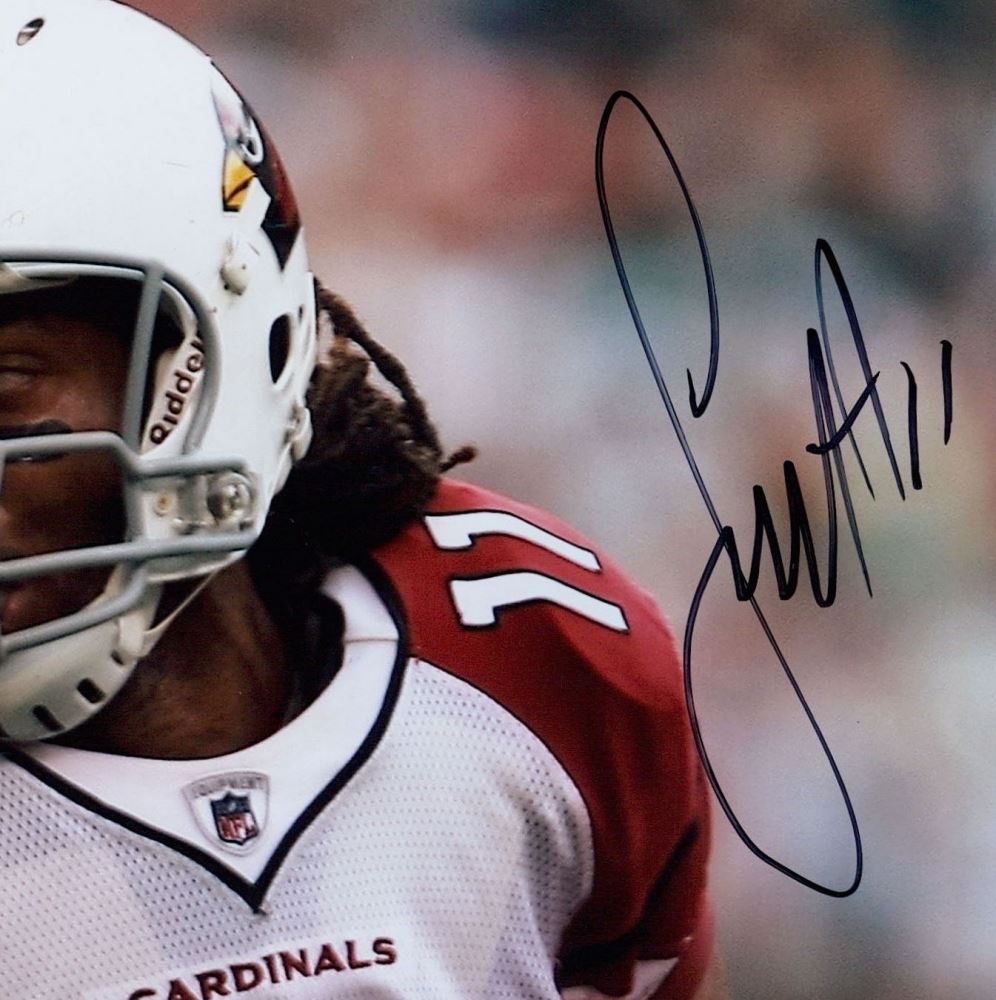 Larry Fitzgerald Signed Cardinals 8x10 Photo (JSA COA)