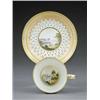 Image 1 : A Derby tea cup and saucer, - A Derby tea cup and saucer, pattern 118, painted, in the manner of...