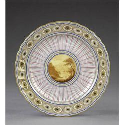 A good Derby shaped circular plate, - A good Derby shaped circular plate, pattern 111, attribute...