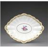 Image 1 : A Derby dessert dish, - A Derby dessert dish, pattern 65, of fluted shaped lozenge form, painted...
