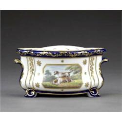 A good Derby bough pot and cover, - A good Derby bough pot and cover, of bombe form, the central...