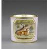 Image 1 : A Derby bloom ground coffee can, - A Derby bloom ground coffee can, reserved with a canted recta...
