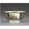 Image 1 : A Derby slop bowl, - A Derby slop bowl, pattern 653, the gros blue ground reserved with three ca...