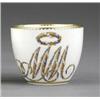 Image 1 : A further Derby tea cup, - A further Derby tea cup, enamelled with a large cursive monogram MM b...