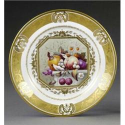 A Derby dessert plate, - A Derby dessert plate, attributed to Thomas Steel, well painted to the...