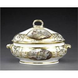The companion Derby 'named view' tureen, cover and stand, - The companion Derby 'named view' tur...