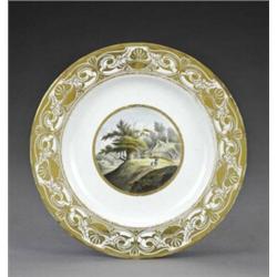 A Derby 'named view' plate, - A Derby 'named view' plate, from the same service, painted, in the...