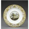 Image 1 : A Derby 'named view' plate, - A Derby 'named view' plate, from the same service, painted, in the...