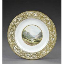 A Derby 'named view' plate, - A Derby 'named view' plate, from the same service, painted, in the...