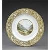 Image 1 : A Derby 'named view' plate, - A Derby 'named view' plate, from the same service, painted, in the...