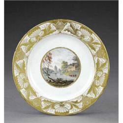 A Derby 'named view' plate, - A Derby 'named view' plate, from the same service, painted, in the...