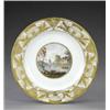 Image 1 : A Derby 'named view' plate, - A Derby 'named view' plate, from the same service, painted, in the...