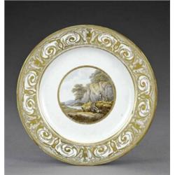 A Derby 'named view' plate, - A Derby 'named view' plate, from the same service, painted, in the...