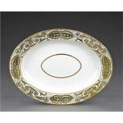 A Derby oval ashet, - A Derby oval ashet, from the same service, the centre with gilt line oval,...