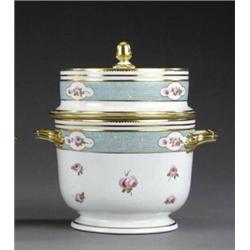 A Derby 'Thynne' pattern ice pail, liner and cover, - A Derby 'Thynne' pattern ice pail, liner a...